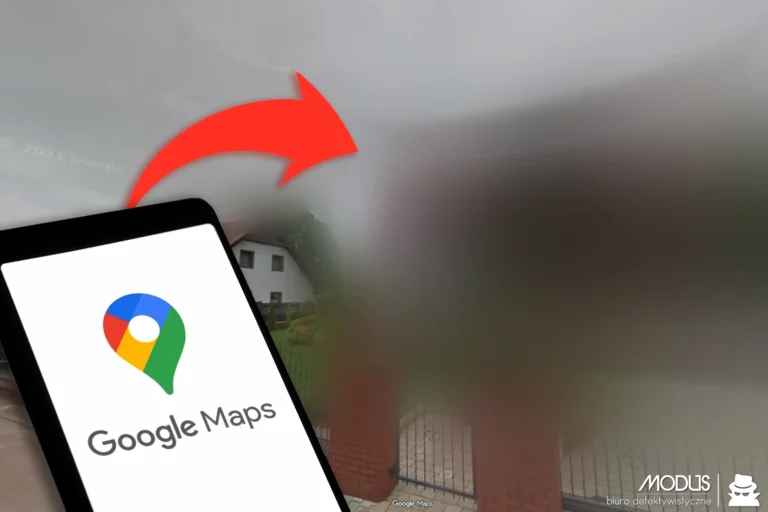 Przykład zamazanego domu w google maps dla zwiększenia bezpieczeństwa
